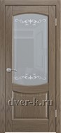 Остекленная шпонированная дверь Ростра-5 ДО в цвете дуб грейвуд