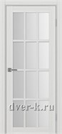 Межкомнатная дверь Оптима Порте Турин 542.2222 в экошпоне ясень серебристый со стеклом Мателюкс