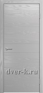 Глухая шпонированная дверь Vertikal-14 в светло-сером цвете