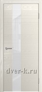 Остекленная шпонированная дверь Vertikal-1 в цвете бьянко