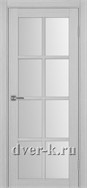Межкомнатная дверь Оптима Порте Турин 541.2222 в экошпоне дуб серый со стеклом Мателюкс