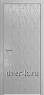 Глухая шпонированная дверь Vertikal-11 в светло-сером цвете