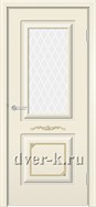 Остекленная эмалированная дверь Прима ДО ваниль с патиной золото