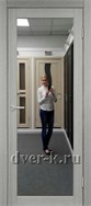 Межкомнатная дверь с зеркалом Optima Porte Турин 501.1 в экошпоне дуб серый