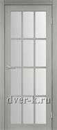 Межкомнатная дверь Оптима Порте Турин 542.2222 в экошпоне дуб серый со стеклом Мателюкс
