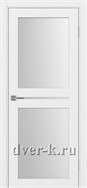 Межкомнатная дверь Оптима Порте Турин 520.222 в экошпоне белый лед со стеклом Мателюкс